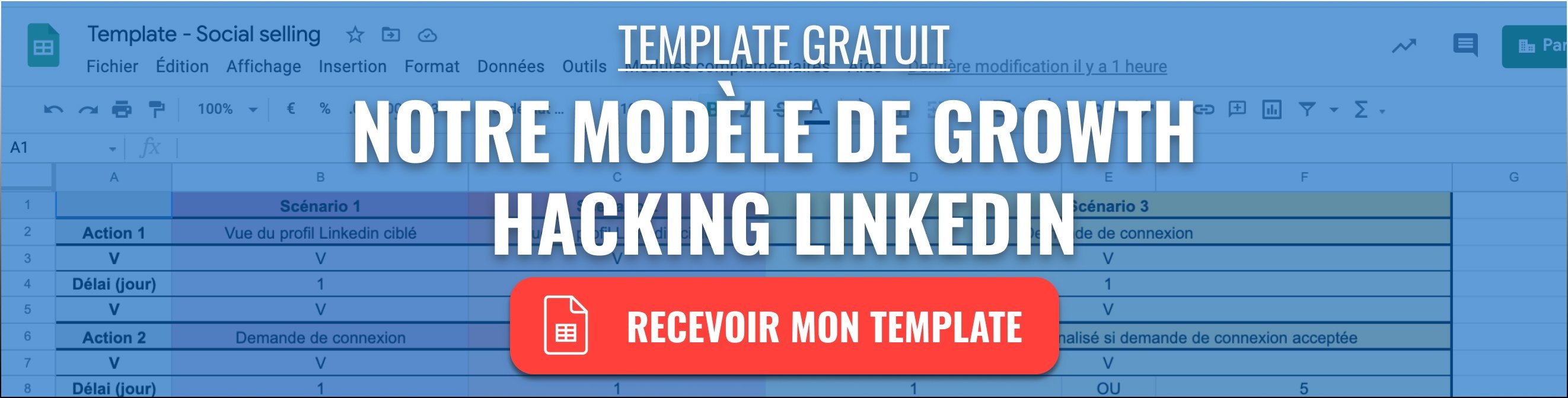 Template gratuit - Téléchargez notre modèle de growth hacking LinkedIn
